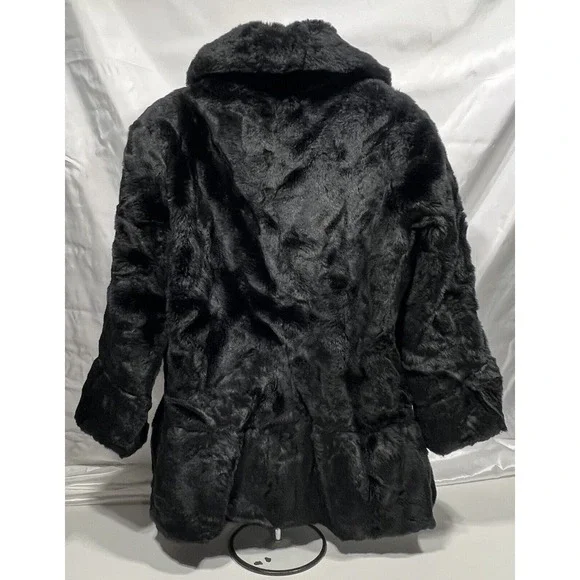 Iman Faux Fur Black Women Coat‎ Size XL - Picture 2 of 11